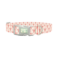 Red Ribbon Bow Dog Collar - plastic silver