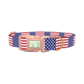Patriotic American Flag Dog Collar - plastic rose gold
