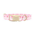 Pink Santa Pattern Dog Collar - plastic rose gold