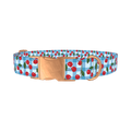 Gingham Cherry Dog Collar - metal rose gold