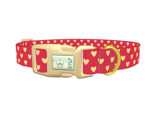 Yellow Heart Dog Collar