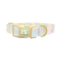 Abstract Pastel Dog Collar - plastic gold