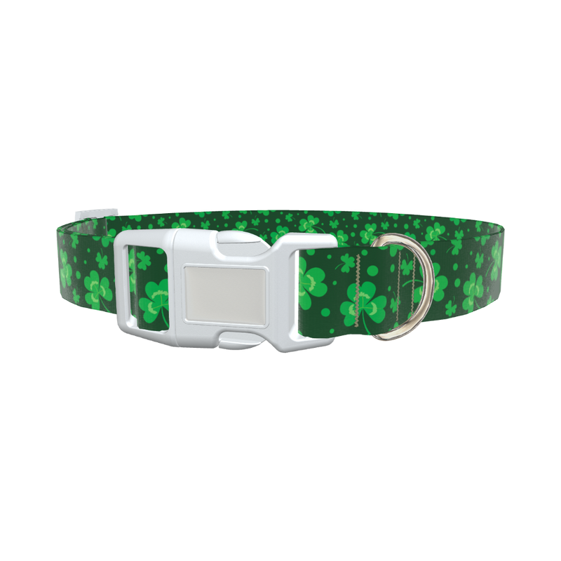 St. Patrick's Clover Dog Collar - plastic gold