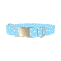 White Heart Pattern Dog Collar - metal silver