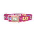 Colorful Text Heart Dog Collar - plastic rose gold