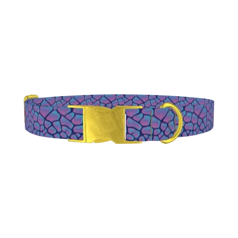 Geometric Animal Dog Collar - metal gold