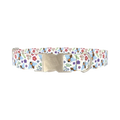 Colorful Bee Garden Dog Collar - metal silver