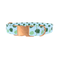Monstera Leaf Dog Collar - metal silver