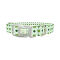 Dotted Clover Line Dog Collar - plastic silver