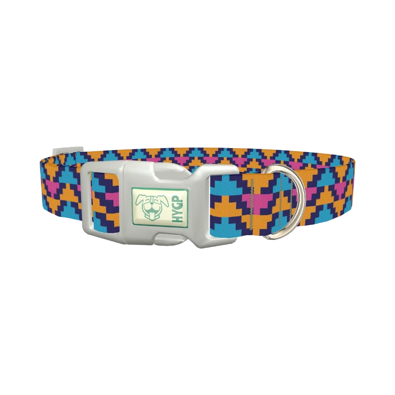 Geometric Pyramid Dog Collar - plastic silver
