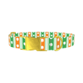 St. Patrick's Shamrock Stripe Dog Collar - metal gold