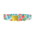 Multi Floral Hibiscus Dog Collar - metal gold