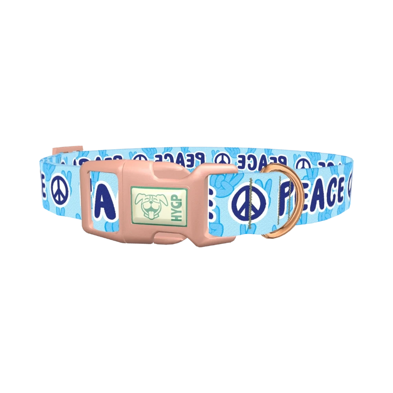 Peace Symbol Dog Collar - plastic rose gold