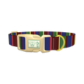 Striped Pattern Dog Collar - plastic gold