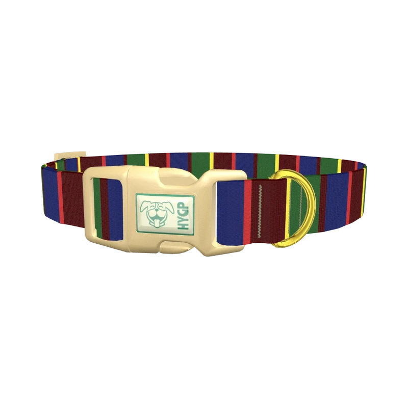 Striped Pattern Dog Collar - plastic gold
