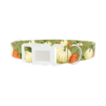 Pumpkin Floral Dog Collar - plastic silver
