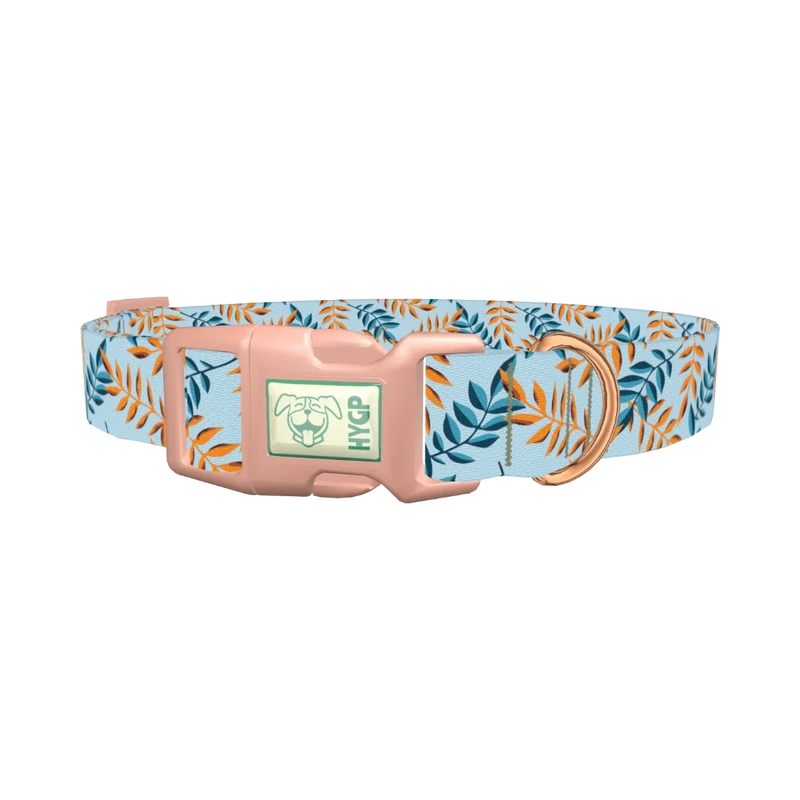 Leaf Pattern Dog Collar - plastic rose gold