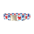 Patriotic Bow Dog Collar - metal silver
