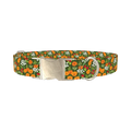 Bright Meadow Flowers Dog Collar - metal silver