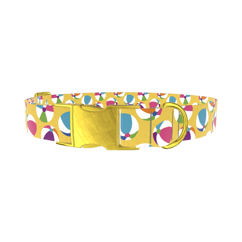 Beach Ball Dog Collar - metal rose gold