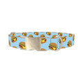 Burger Pattern Dog Collar - metal silver