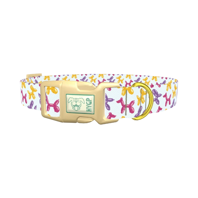 Balloon Dog Pattern Dog Collar - plastic gold