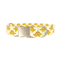 Yellow Stegosaurus Dog Collar - metal silver