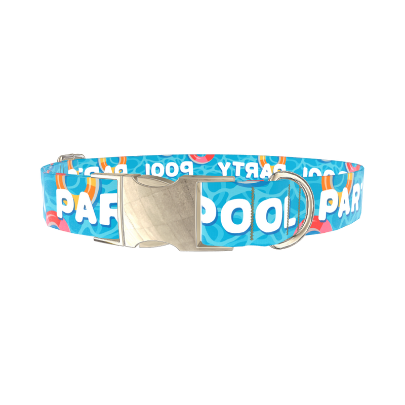 Pool Party Dog Collar - metal gold