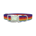 Rainbow Hexagon Dog Collar - plastic silver