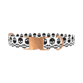 Black Skull Pattern Dog Collar - metal rose gold