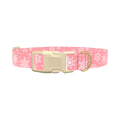 Pink Snowflake Pattern Dog Collar - plastic rose gold
