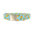 Blue Pineapple Dog Collar - metal gold