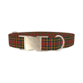 Cross Plaid Dog Collar - metal silver
