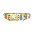 Abstract Tribal Stripe Dog Collar - plastic gold