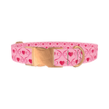 Valentine Heart Dog Collar - metal rose gold