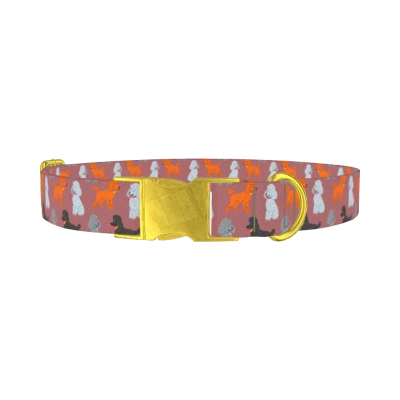 Poodle Dog Collar - metal gold
