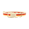 Retro Hexagon Stripe Dog Collar - plastic silver