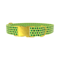 Lime Clover Pattern Dog Collar - metal rose gold