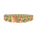 Red Yellow Tulip Dog Collar - metal rose gold