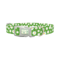 Floral Daisy Dog Collar - plastic silver