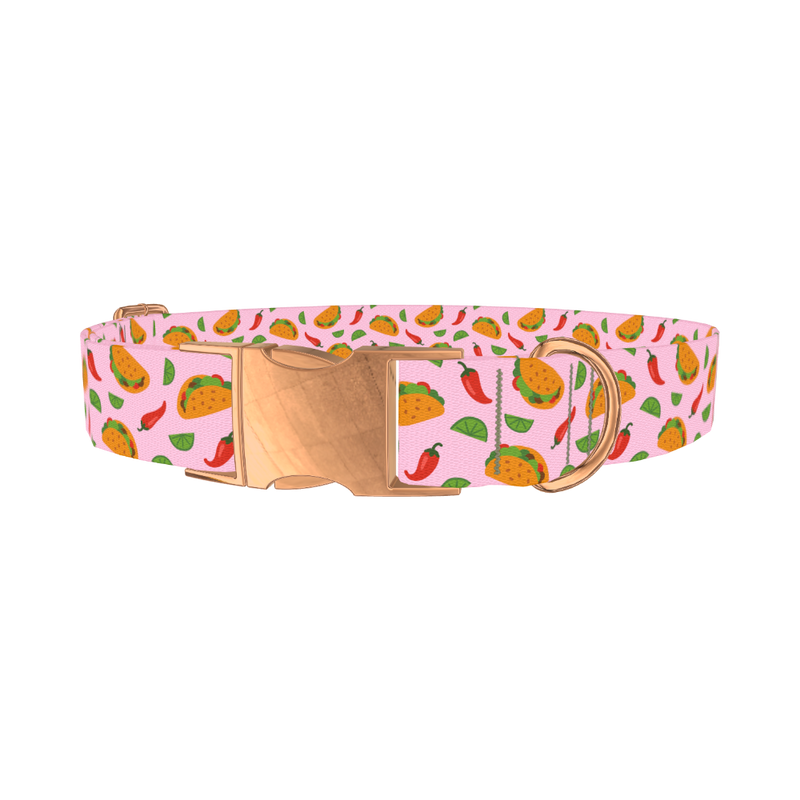 Chili Taco Dog Collar - metal rose gold