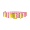 Geometric Checkered Dog Collar - metal gold
