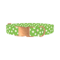 Green Daisy Pattern Dog Collar - metal rose gold