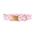 Red Bow Pattern Dog Collar - metal rose gold