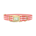 Geometric Plaid Dog Collar - plastic silver