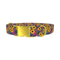 Floral Sunflower Dog Collar - metal gold