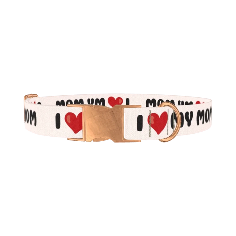 Heart Love Dog Collar - metal rose gold