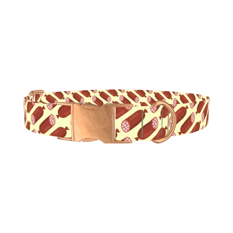 Geometric Sausage Dog Collar - metal rose gold