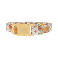 Colorful Floral Dog Collar - plastic gold