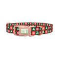 Christmas Plaid Deer Dog Collar - plastic rose gold